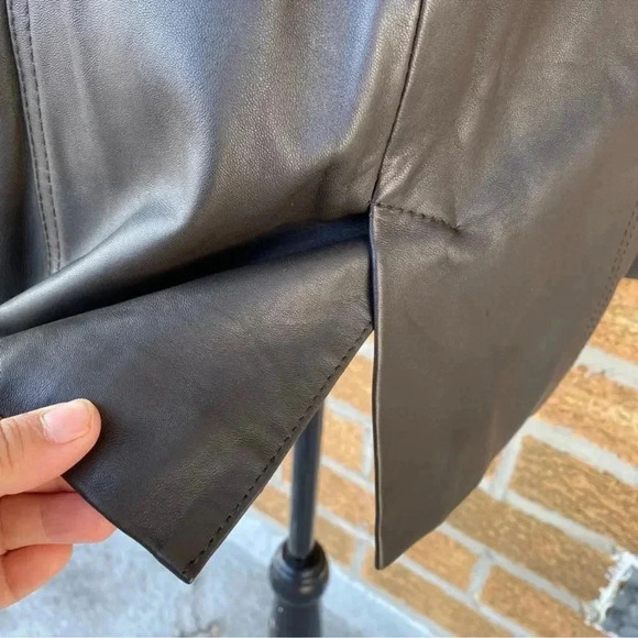 REISS double breasted leather jacket Sz 10 - Picture 8 of 16